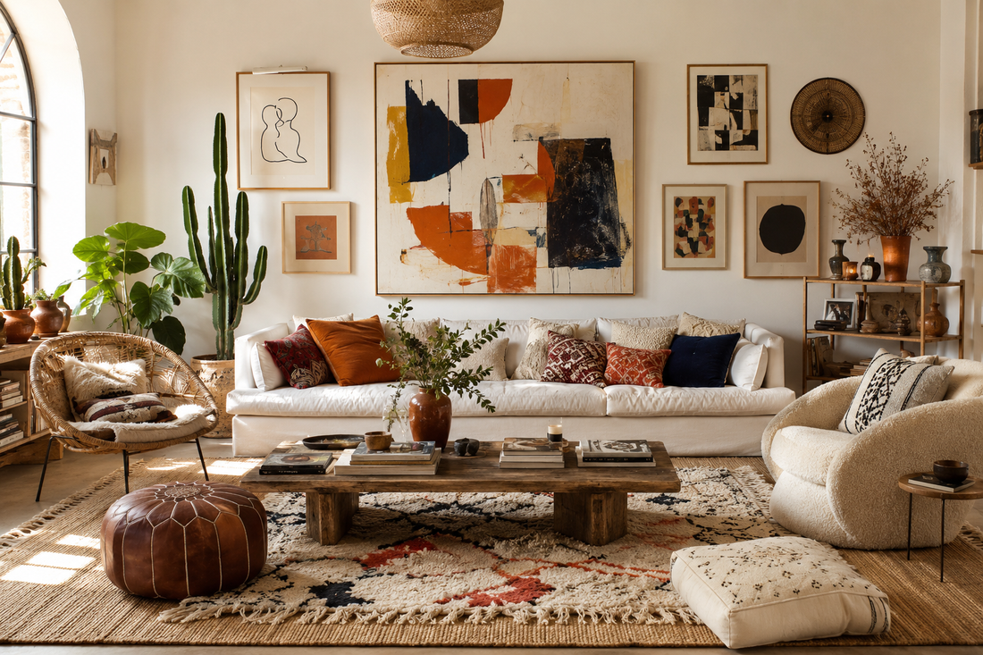 Déco bohème et art abstrait : l’association tendance du moment