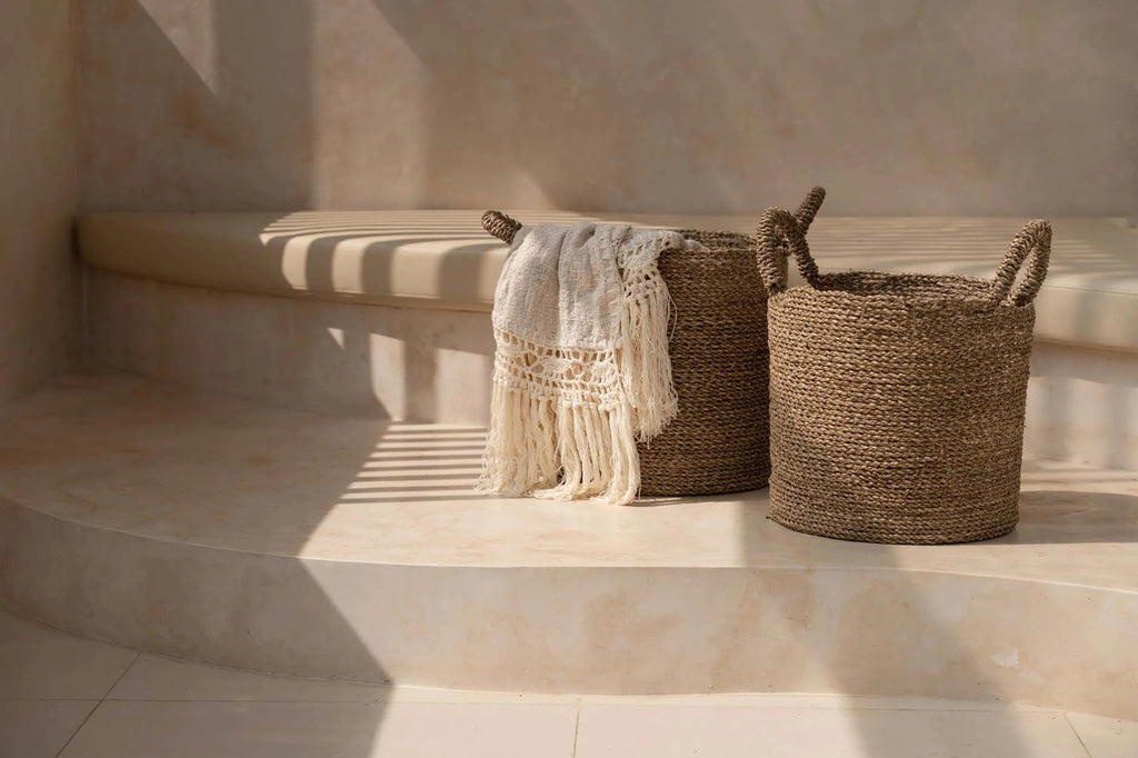 Panier à linge en jonc de mer