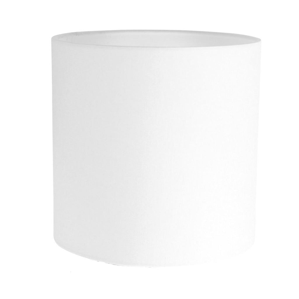 Lampadaire en métal brossé abat-jour blanc cylindre – H160 cm