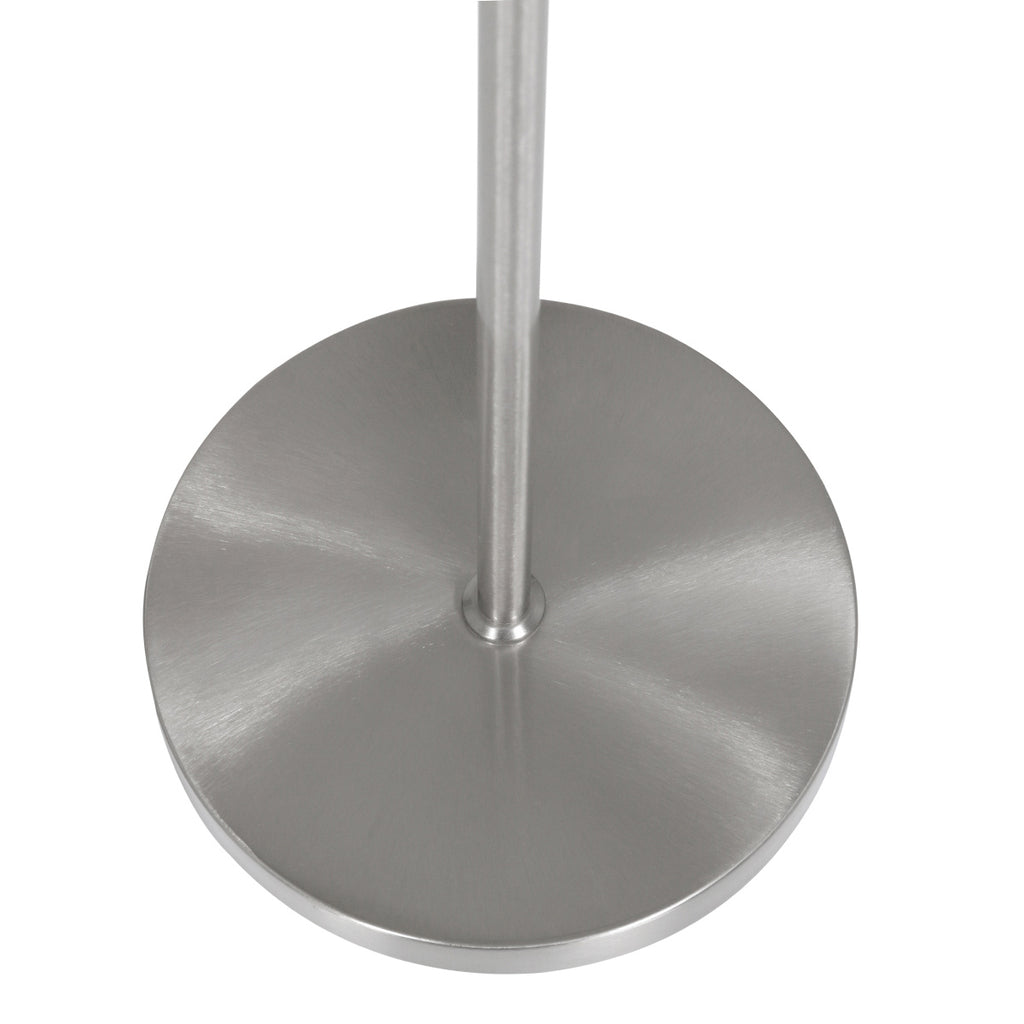 Lampadaire en métal brossé abat-jour blanc cylindre – H160 cm