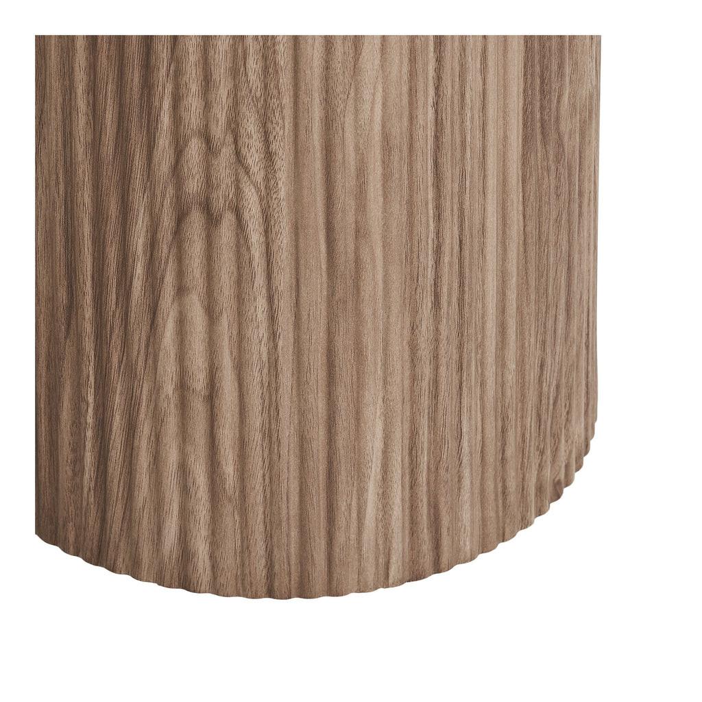 Table d’appoint ronde céramique blanche et bois naturel – Ø45 cm