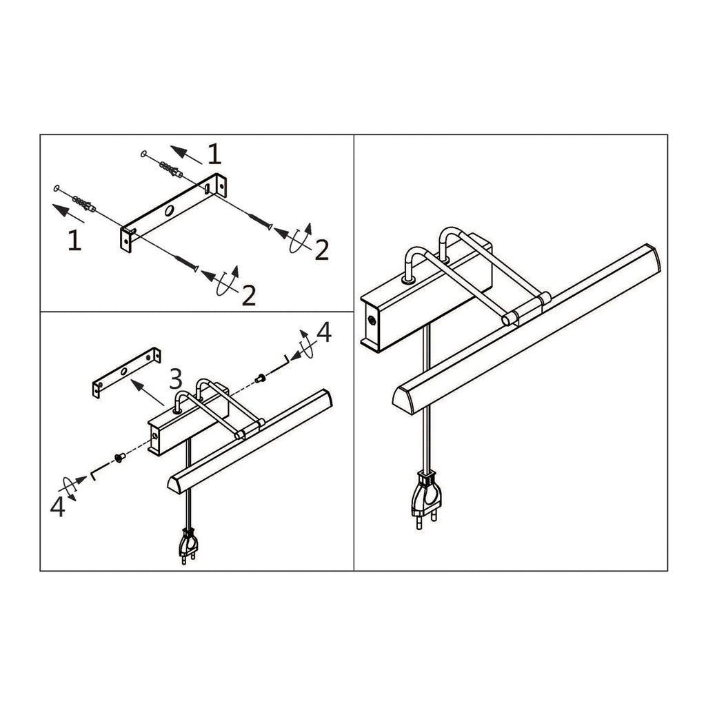 Applique murale dorée LED orientable en métal brossé – 60 cm