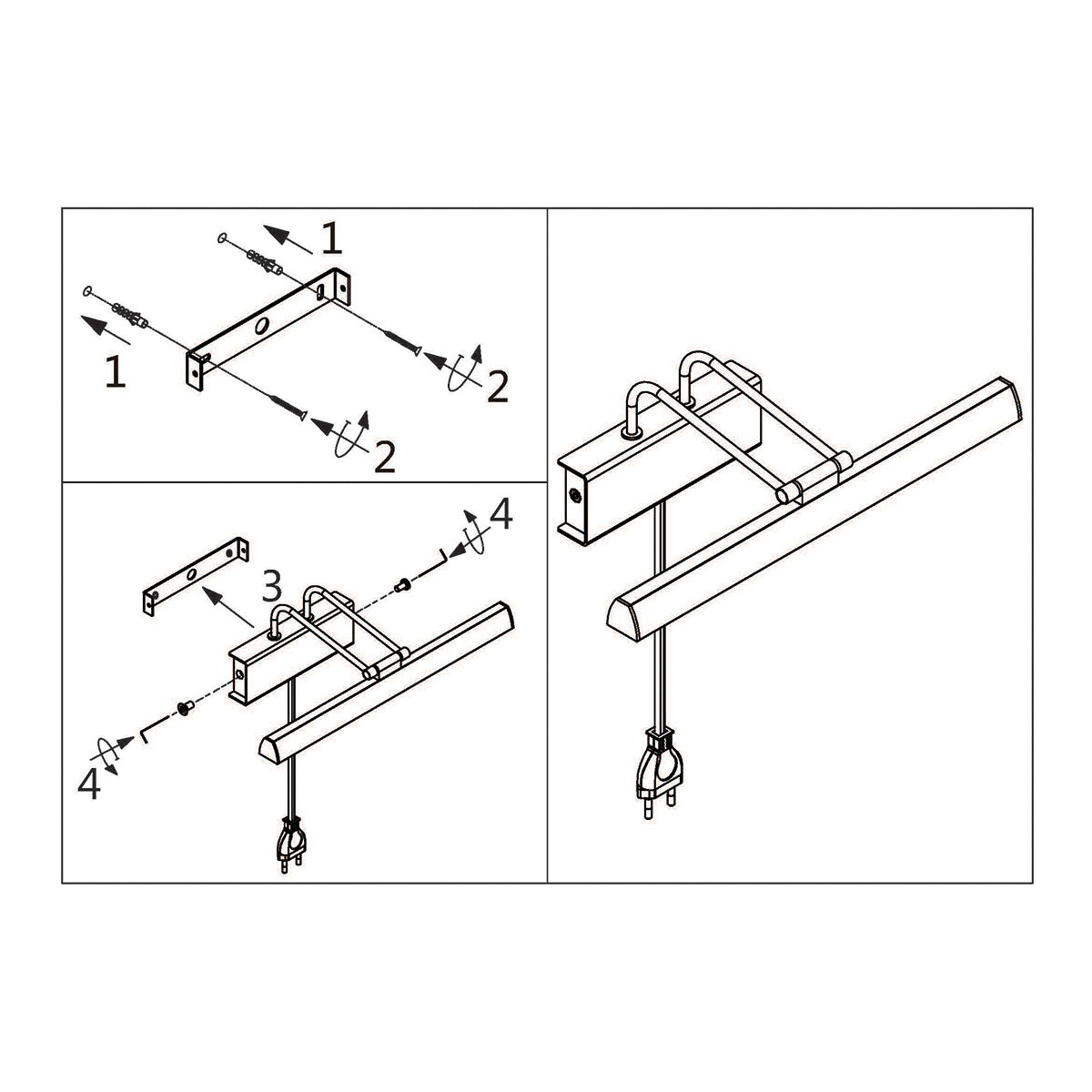 Applique murale dorée LED orientable en métal brossé – 60 cm