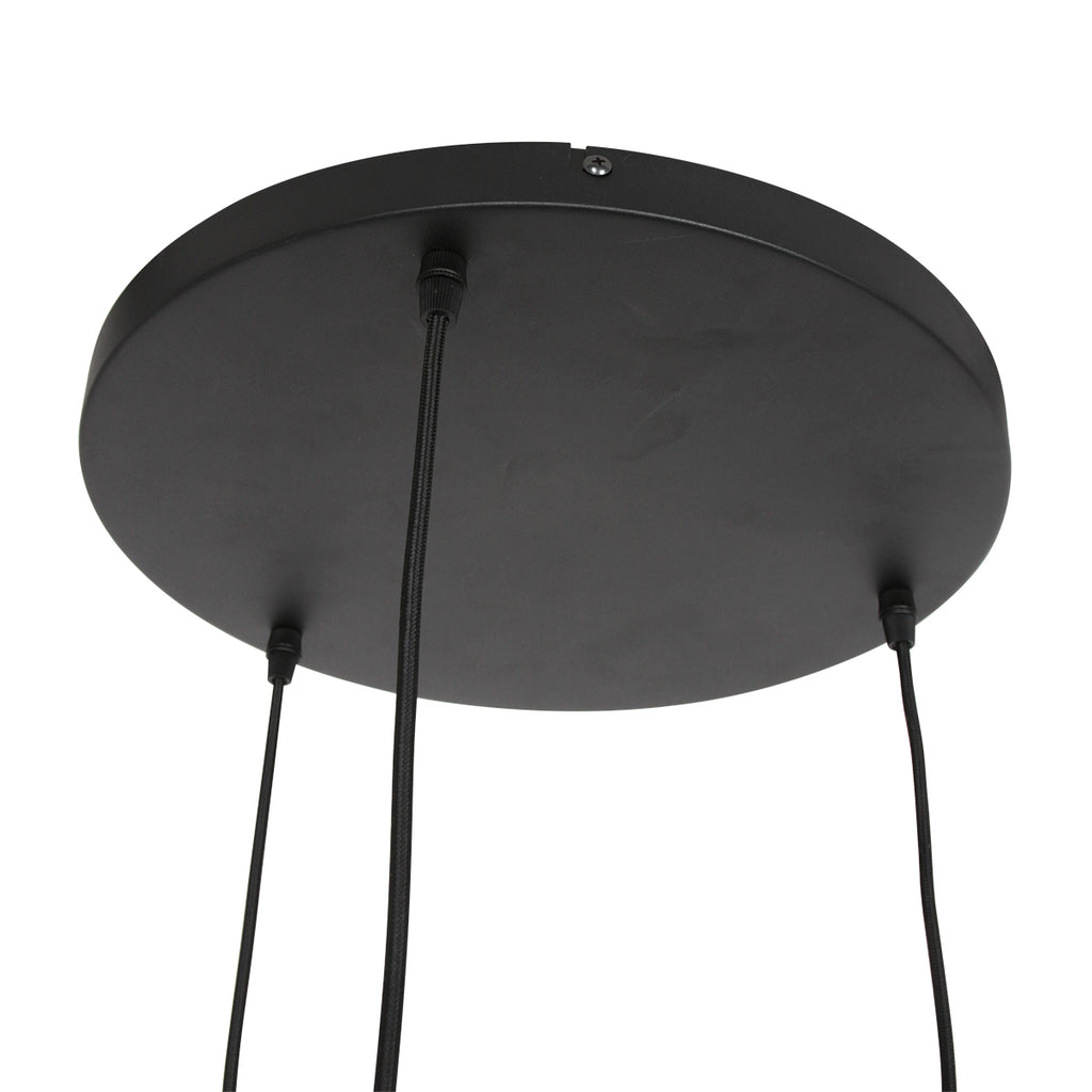 Suspension en verre fumé noir sphérique à 3 globes – Ø35 cm