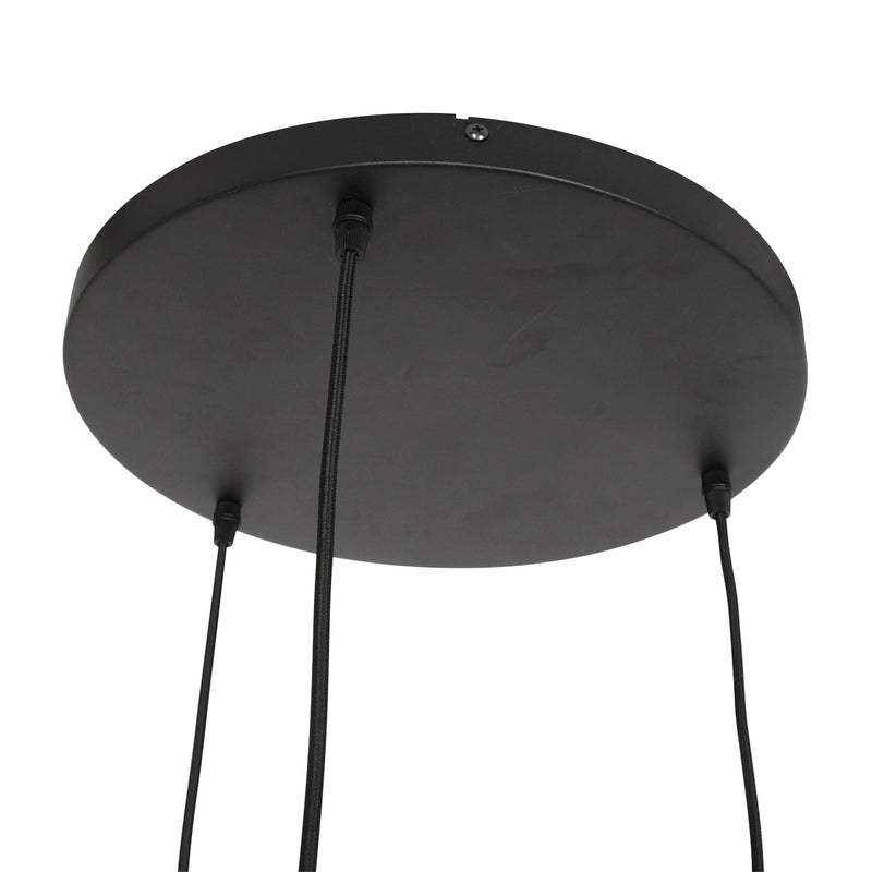 Suspension en verre fumé noir sphérique à 3 globes – Ø35 cm