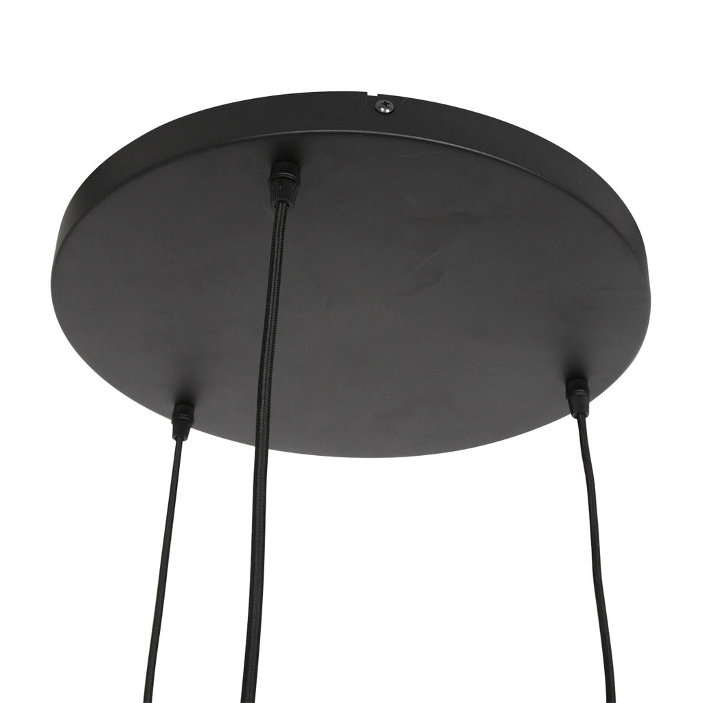 Suspension en verre fumé noir sphérique à 3 globes – Ø35 cm