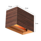 Applique murale bois zébré intérieur doré rectangulaire avec LED intégrée