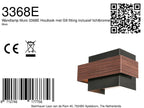 Applique murale rectangulaire noire effet bois pour salon – 15x12,5 cm