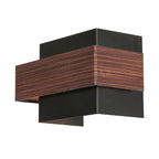 Applique murale rectangulaire noire effet bois pour salon – 15x12,5 cm