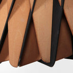 Suspension en bois ajouré motif zigzag noir et naturel – Ø46 cm