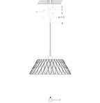 Suspension en bois ajouré motif zigzag noir et naturel – Ø46 cm