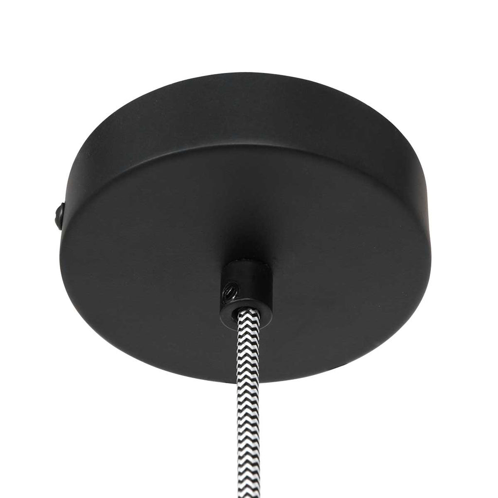 Suspension en bois ajouré motif zigzag noir et naturel – Ø46 cm