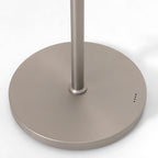 Lampadaire en métal argenté avec bras articulé et batterie rechargeable