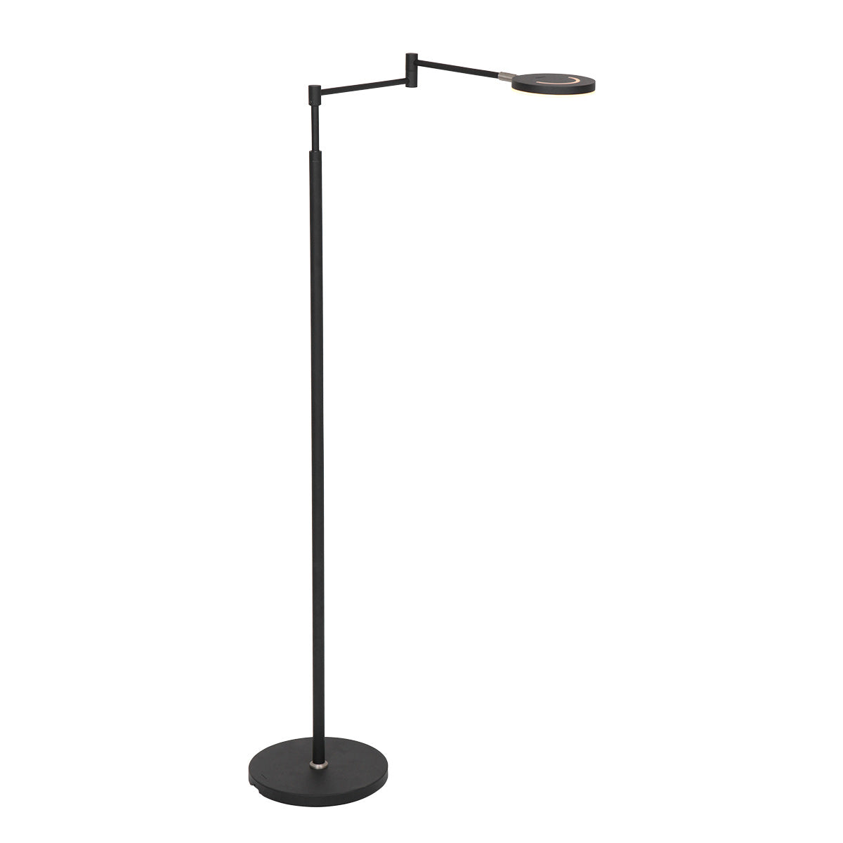Lampadaire métal noir à bras articulé rechargeable et dimmable – H140 cm