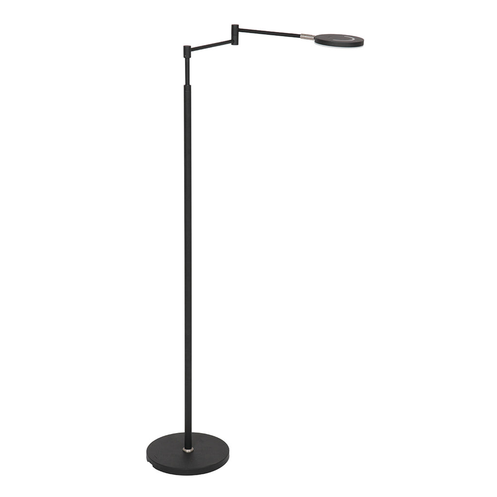 Lampadaire métal noir à bras articulé rechargeable et dimmable – H140 cm