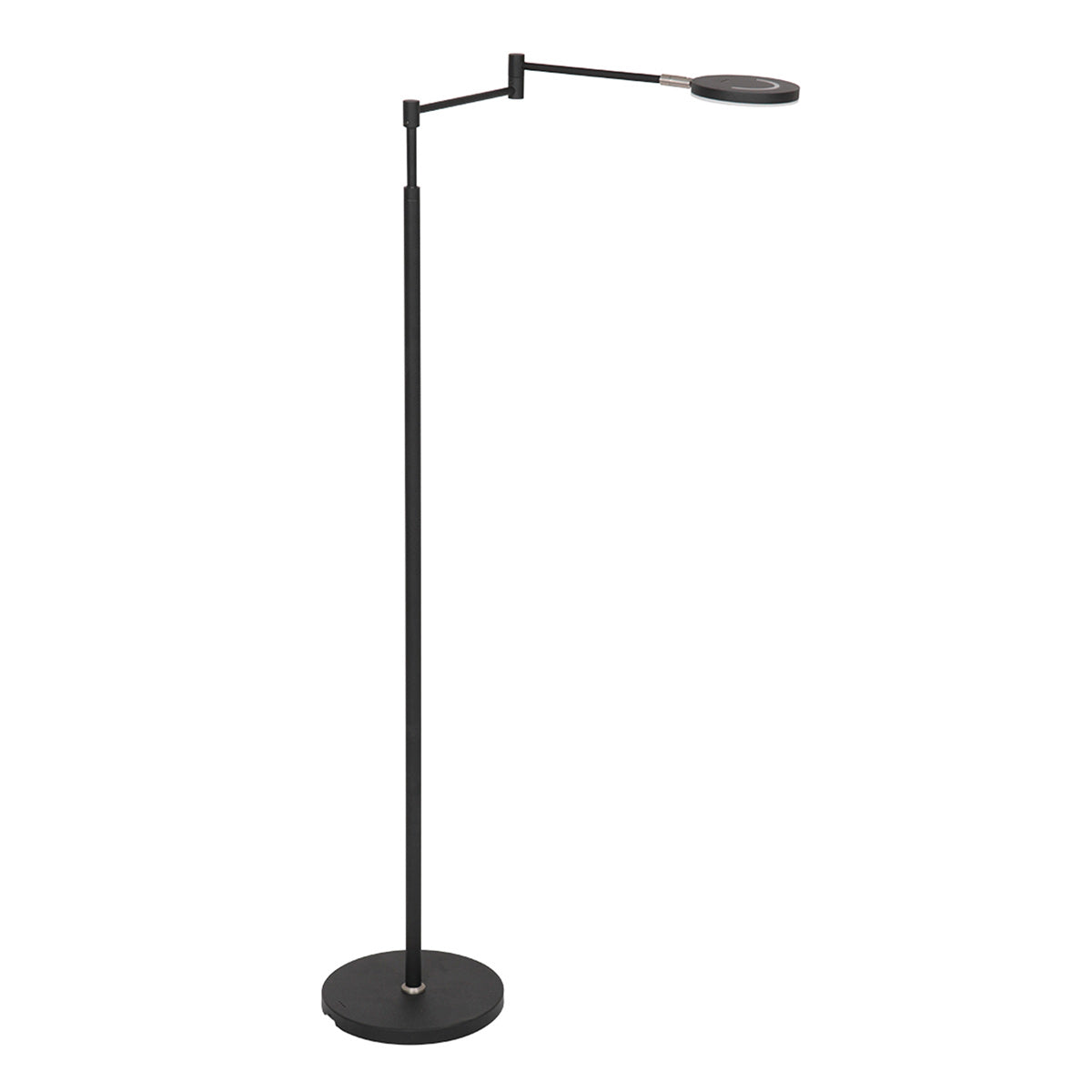 Lampadaire métal noir à bras articulé rechargeable et dimmable – H140 cm