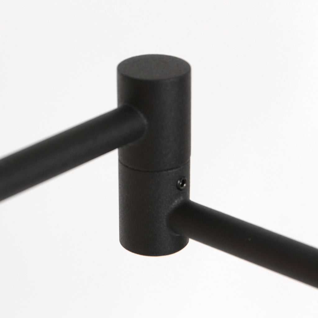 Lampadaire métal noir à bras articulé rechargeable et dimmable – H140 cm