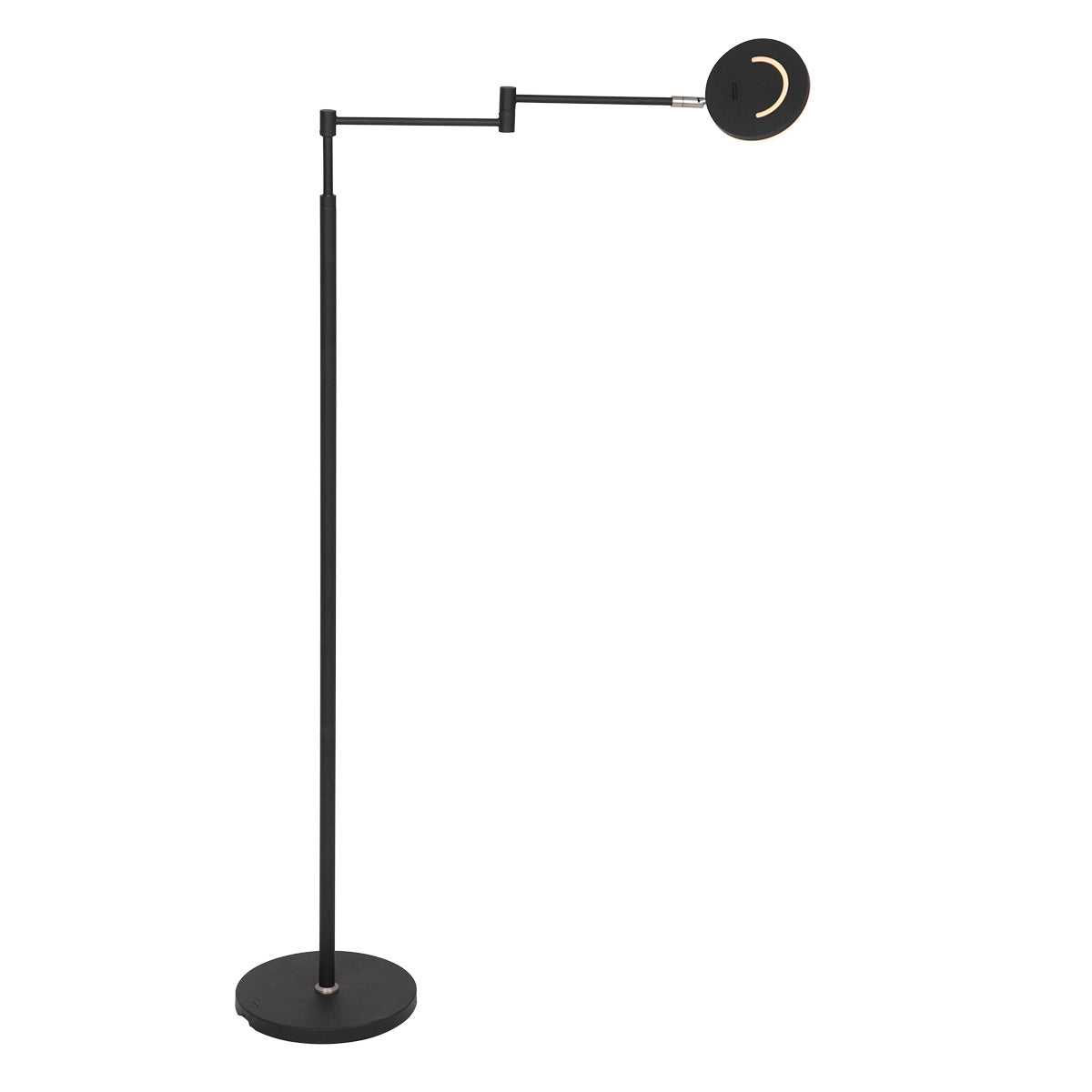 Lampadaire métal noir à bras articulé rechargeable et dimmable – H140 cm
