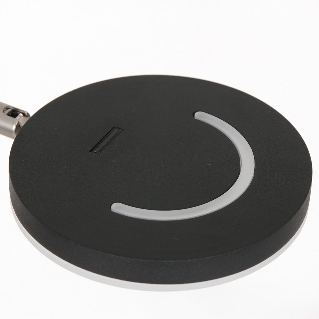Lampadaire métal noir à bras articulé rechargeable et dimmable – H140 cm