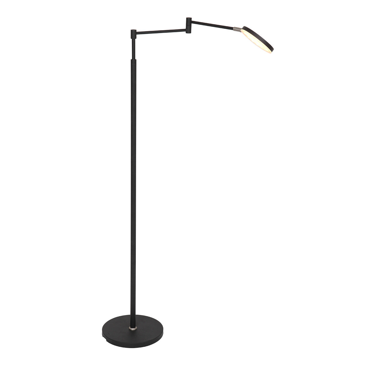 Lampadaire métal noir à bras articulé rechargeable et dimmable – H140 cm