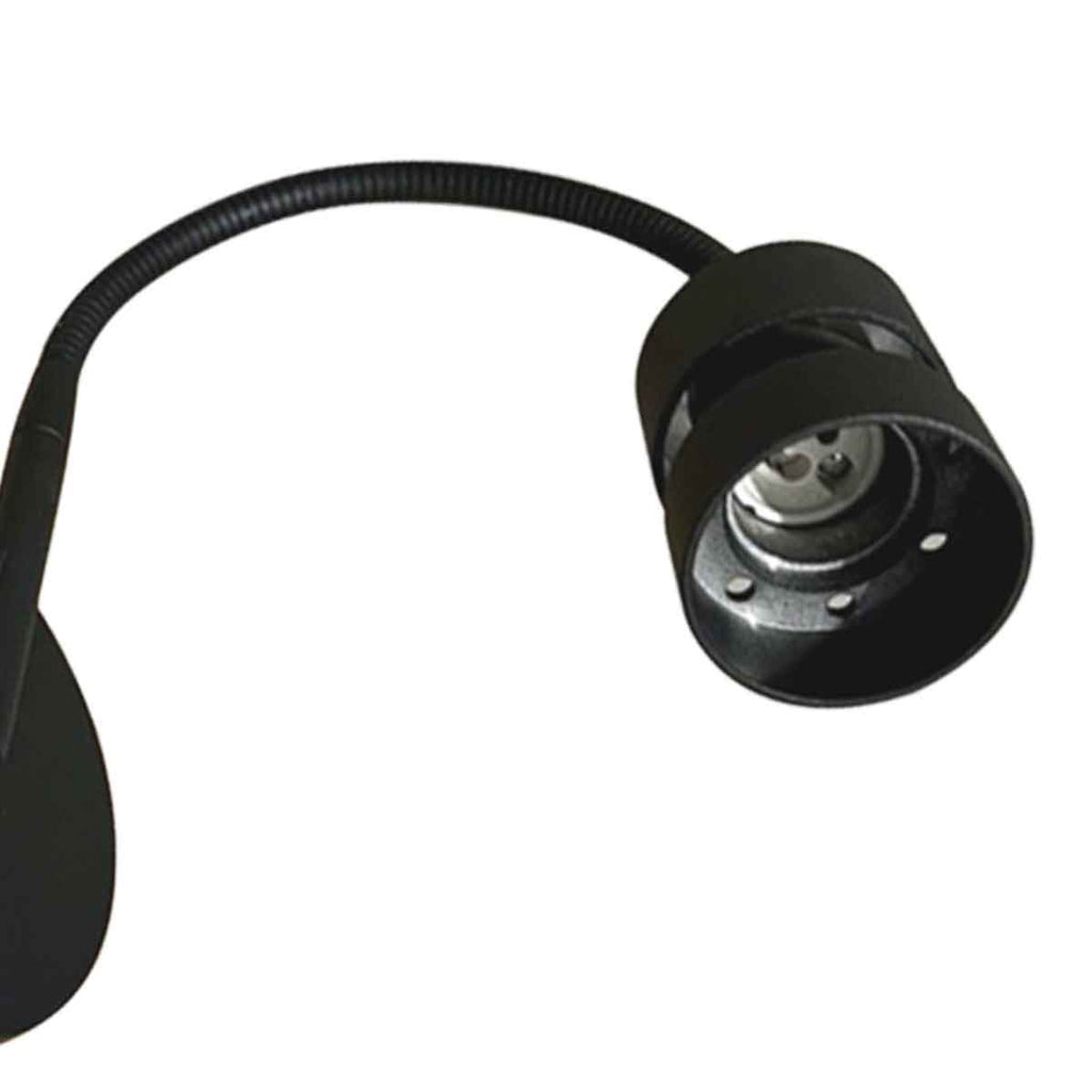 Applique murale noire en métal avec port USB et bras flexible – H33 cm