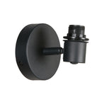 Applique murale bois clair et métal noir orientable – Ø12 cm