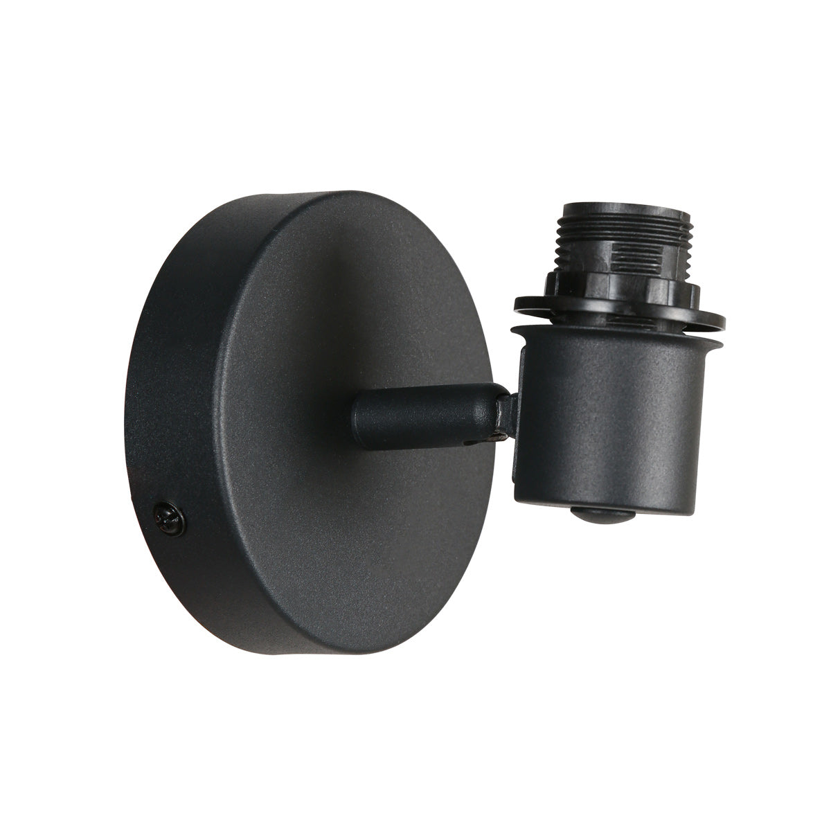 Applique murale bois clair et métal noir orientable – Ø12 cm
