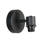 Applique murale bois clair et métal noir orientable – Ø12 cm