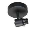 Applique murale bois clair et métal noir orientable – Ø12 cm