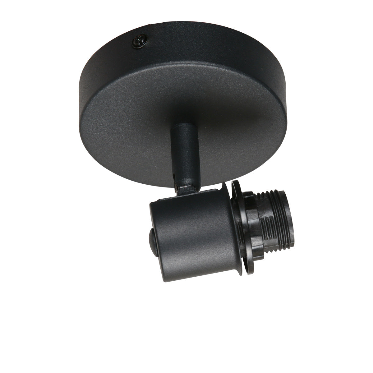 Applique murale bois clair et métal noir orientable – Ø12 cm