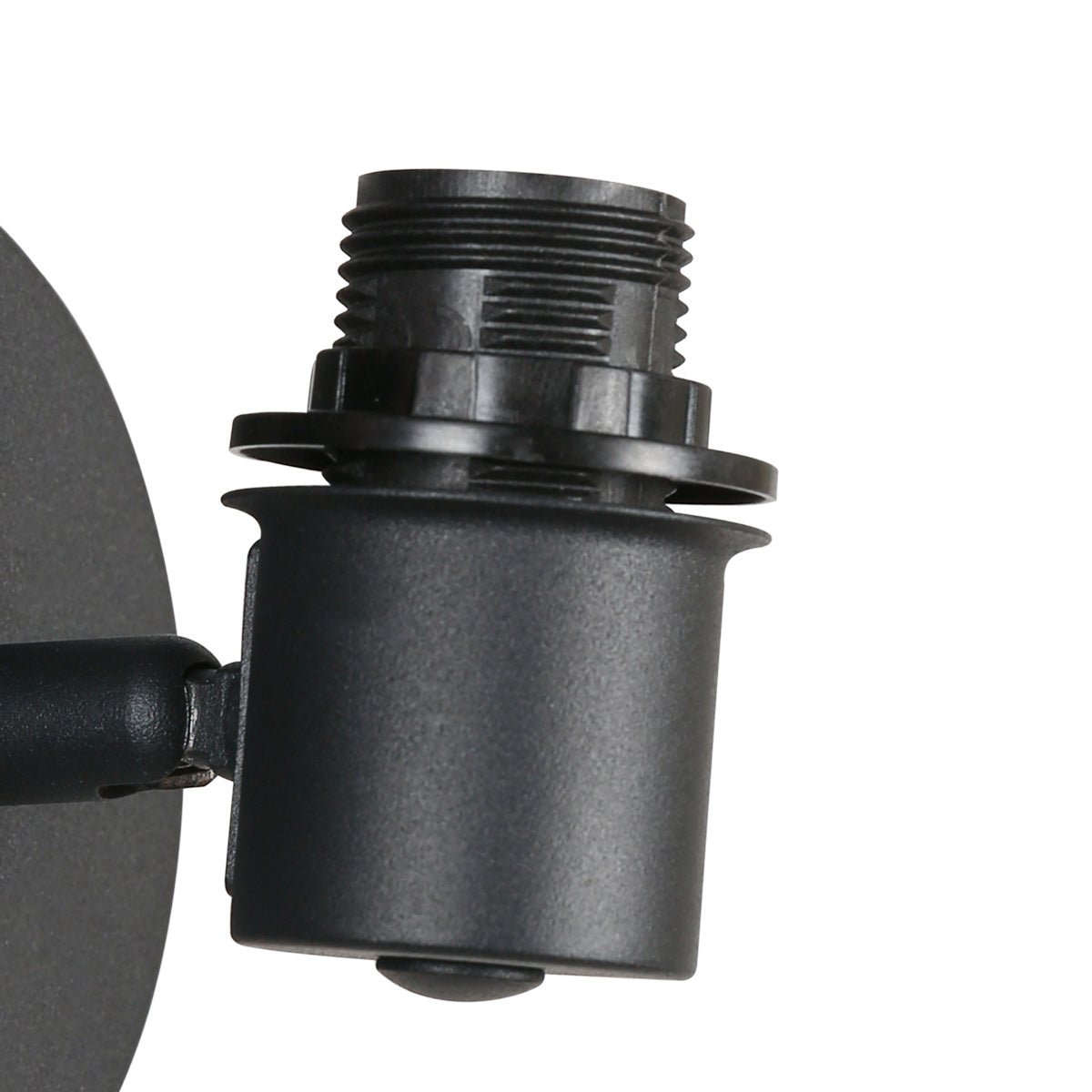 Applique murale bois clair et métal noir orientable – Ø12 cm