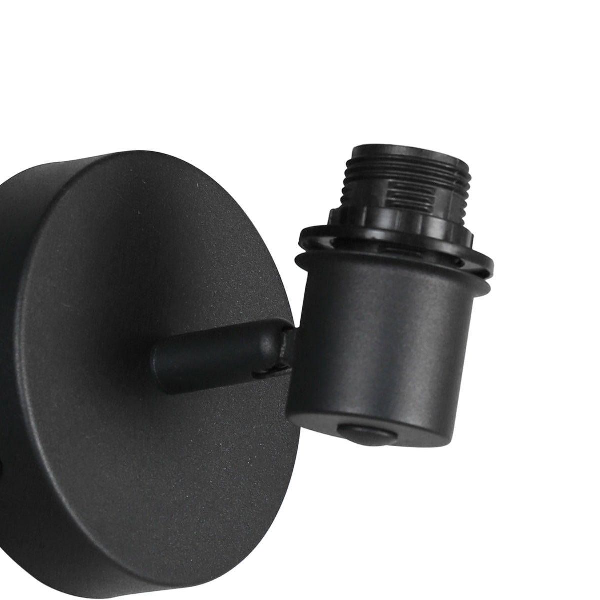 Applique murale bois clair et métal noir orientable – Ø12 cm