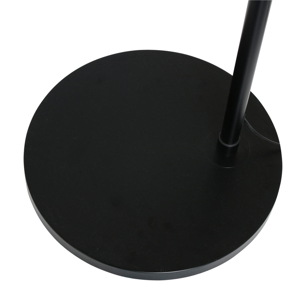 Lampadaire arqué noir abat-jour bambou tressé – H210-240 cm