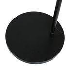Lampadaire arqué noir abat-jour bambou tressé – H210-240 cm