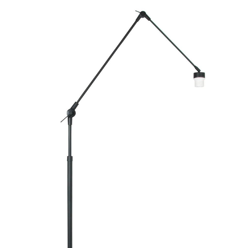 Lampadaire rotin naturel à structure articulée noire – Ø40 cm