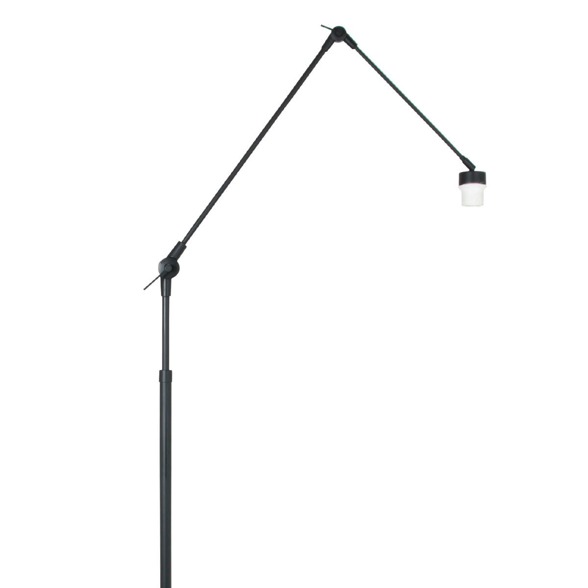 Lampadaire rotin naturel à structure articulée noire – Ø40 cm