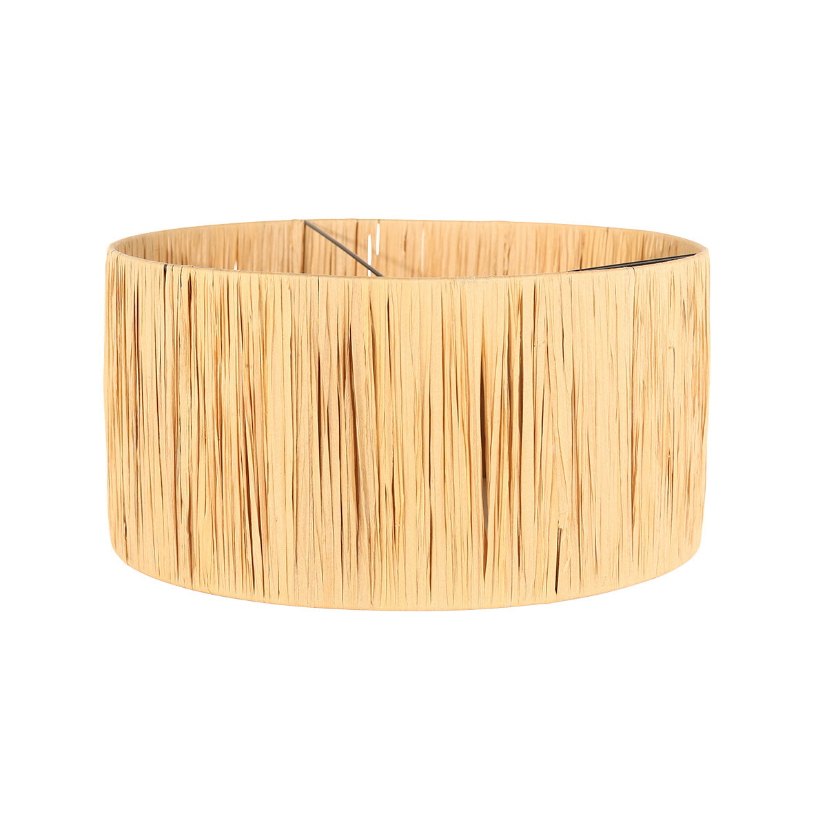 Lampadaire rotin naturel à structure articulée noire – Ø40 cm