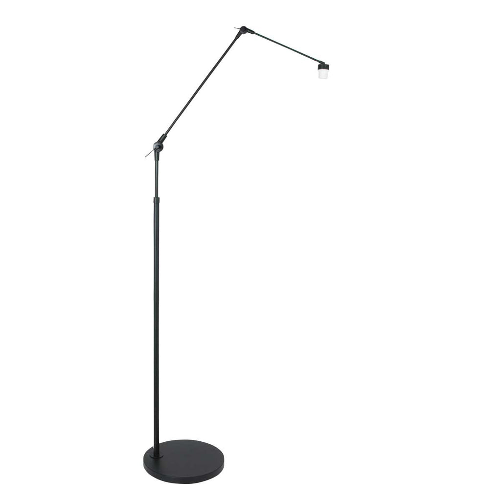 Lampadaire rotin naturel à structure articulée noire – Ø40 cm
