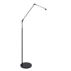 Lampadaire rotin naturel à structure articulée noire – Ø40 cm