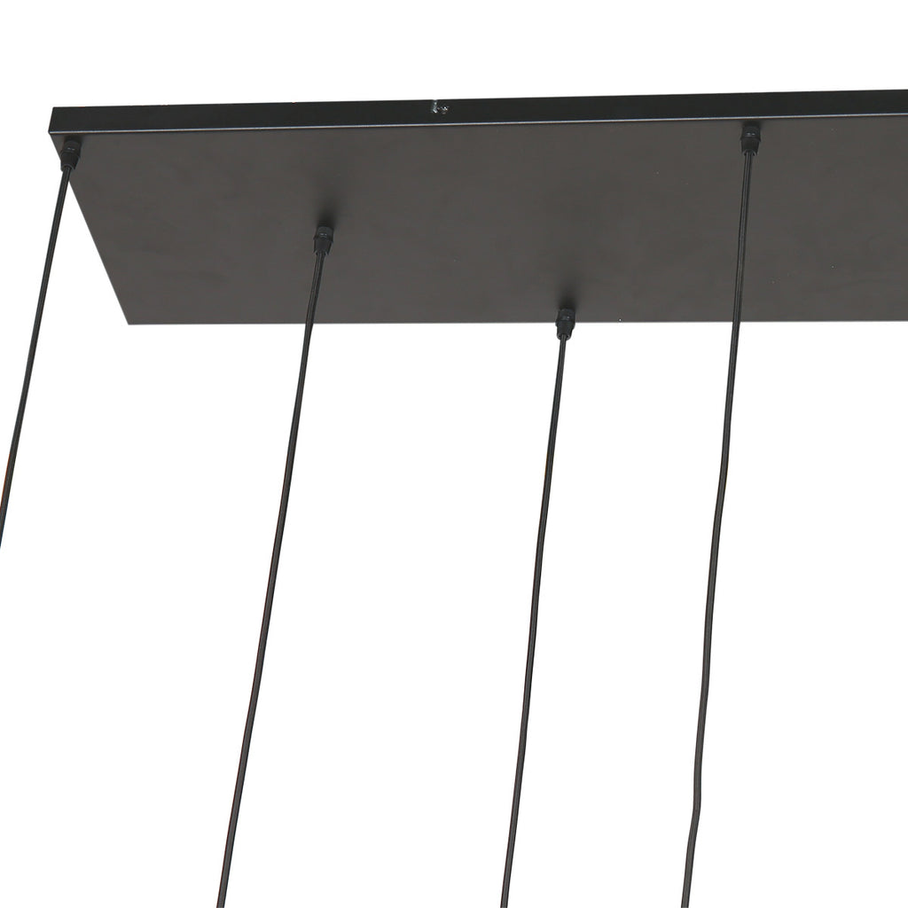 Suspension multiple en verre ambré et laiton doré pour éclairage chaleureux – 140x44 cm