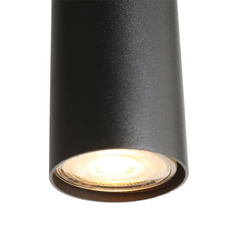 Suspension multiple noire en verre fumé à sphères ajourées – Ø60 cm