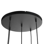 Suspension multiple noire en verre fumé à sphères ajourées – Ø60 cm