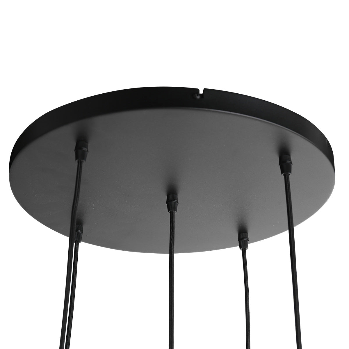 Suspension multiple noire en verre fumé à sphères ajourées – Ø60 cm