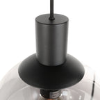 Suspension multiple noire en verre fumé à sphères ajourées – Ø60 cm