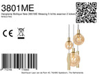 Suspension en verre ambré et laiton à globes multiples ajustables – Ø60 cm