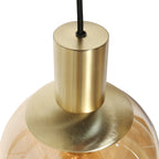 Suspension en verre ambré et laiton à globes multiples ajustables – Ø60 cm