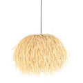 Suspension en fibres naturelles beige finition frangée – Ø53 cm