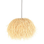 Suspension en fibres naturelles beige finition frangée – Ø53 cm