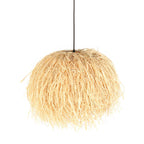 Suspension en fibres naturelles beige finition frangée – Ø53 cm