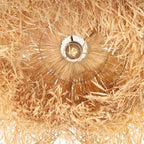 Suspension en fibres naturelles beige finition frangée – Ø53 cm